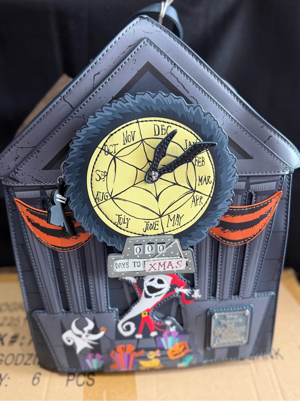 Loungefly Disney Nightmare Before Christmas Town Hall Mini Backpack Glows in Dar